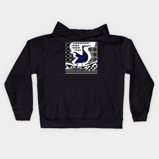 talavera bird garza agami heron ecopop zentangle Kids Hoodie